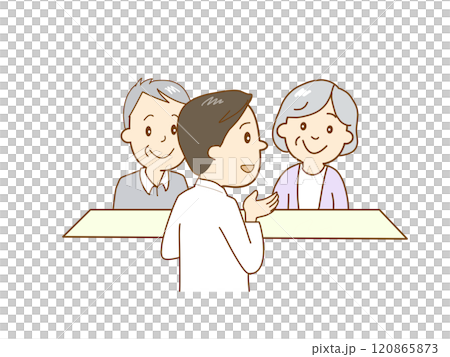 相談する高齢者 相談する高齢者 120865873