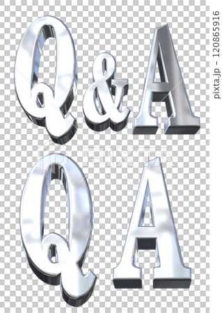 3DCG文字「Q&Aキラキラ」シルバー,銀 3DCG文字「Q&Aキラキラ」シルバー,銀 120865916