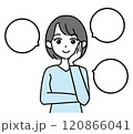 考える女性のイラスト 120866041
