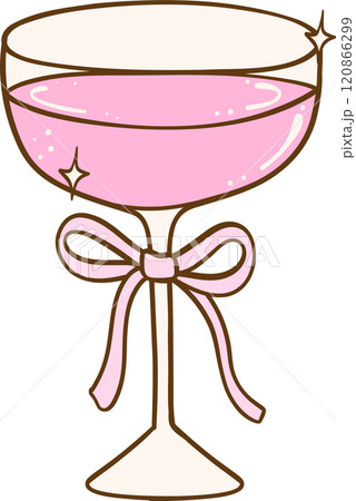 Coquette Martini Glass Doodle Drawn Coquette Martini Glass Doodle Drawn 120866299