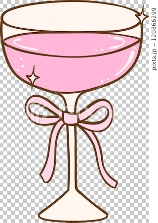 Coquette Martini Glass Doodle Drawn Coquette Martini Glass Doodle Drawn 120866299