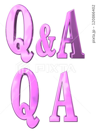 3DCG文字「Q&Aキラキラ」パープル,紫,ピンク 3DCG文字「Q&Aキラキラ」パープル,紫,ピンク 120866402