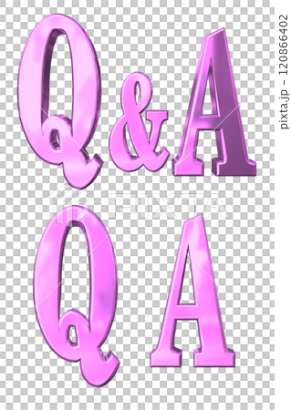 3DCG文字「Q&Aキラキラ」パープル,紫,ピンク 3DCG文字「Q&Aキラキラ」パープル,紫,ピンク 120866402
