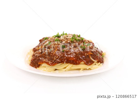 ミートソース スパゲッティ パスタ 明るい背景 ミートソース スパゲッティ パスタ 明るい背景 120866517