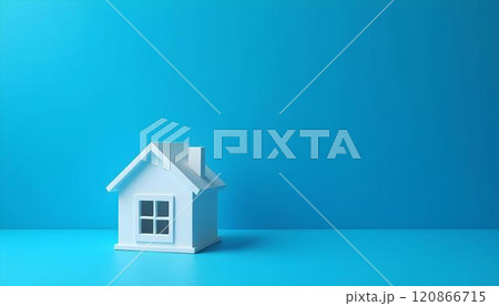 House model on blue background 120866715