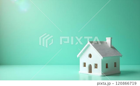 Small house model on green background 120866719