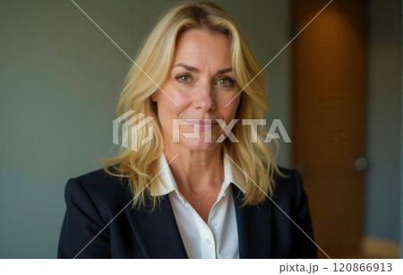 Experienced female lawyer in professional business attire, confident expression, mature leadership, career professional, legal expert, successful attorney, strong businesswoman Experienced female lawyer in professional business attire, confident expression, mature leadership, career professional, legal expert, successful attorney, strong businesswoman 120866913