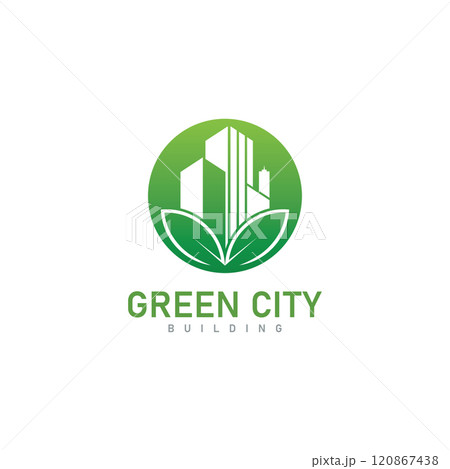 green city skyline logo design property  building vector icon 120867438