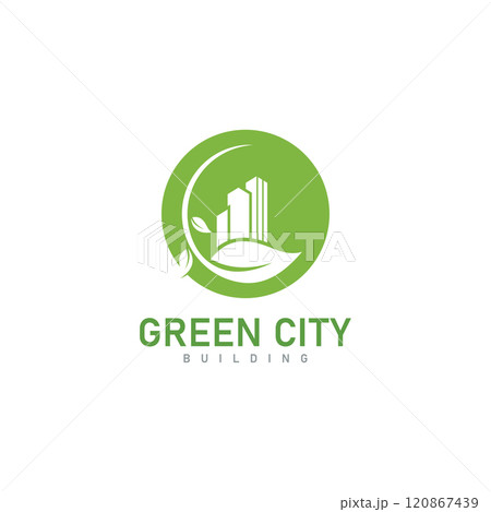 green city skyline logo design property building vector icon green city skyline logo design property building vector icon 120867439