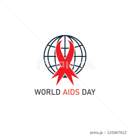 world aids day red ribbon logo vector illustration design icon world aids day red ribbon logo vector illustration design icon 120867622