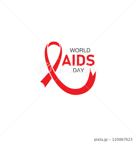 world aids day red ribbon logo vector illustration design icon world aids day red ribbon logo vector illustration design icon 120867623