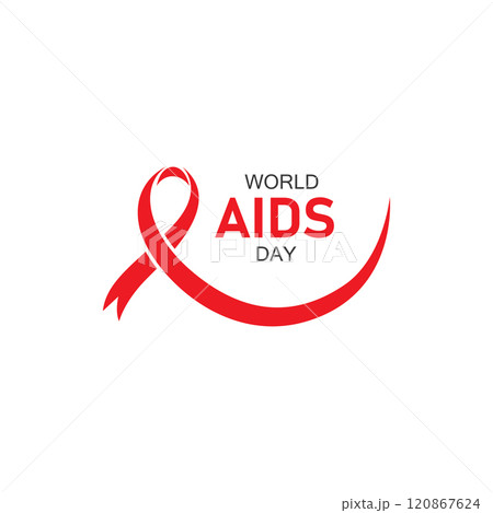 world aids day red ribbon logo vector illustration design icon world aids day red ribbon logo vector illustration design icon 120867624
