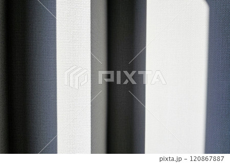 White Pole and Wallpaper Background with Light Beam and Shadow. 120867887