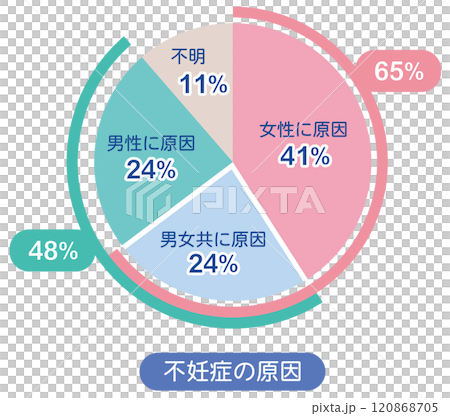 不妊症の原因　割合　グラフ 120868705