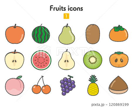 フルーツのアイコン集01 カラー 120869199