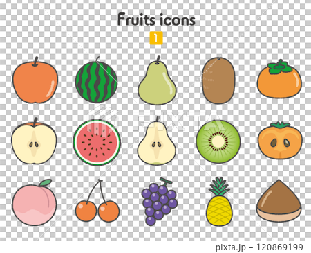 フルーツのアイコン集01 カラー 120869199