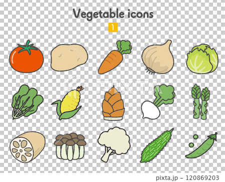 蔬菜圖示集合 01 顏色 蔬菜圖示集合 01 顏色 120869203