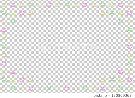 帶有各種表情的明亮面孔圖標的框架 帶有各種表情的明亮面孔圖標的框架 120869368