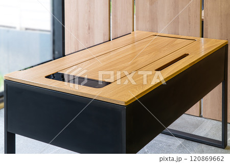 Director's office with large wooden table. Interior design Director's office with large wooden table. Interior design 120869662
