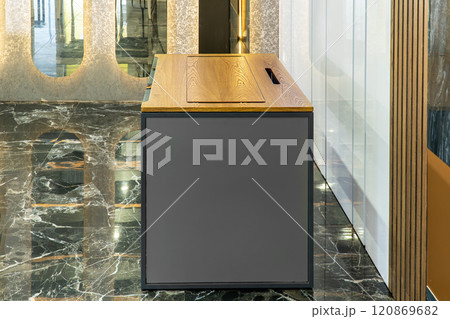 Director's office with large wooden table. Interior design Director's office with large wooden table. Interior design 120869682