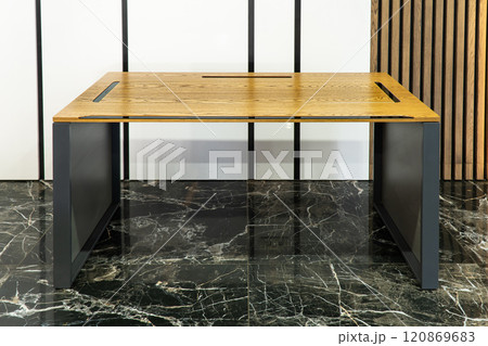 Director's office with large wooden table. Interior design 120869683