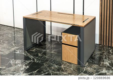 Director's office with large wooden table. Interior design Director's office with large wooden table. Interior design 120869686