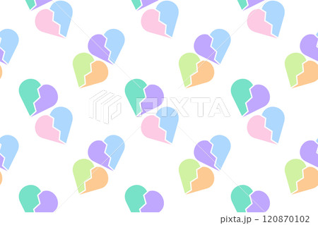 Seamless Pattern with Colorful Broken Hearts 120870102