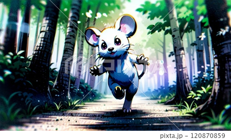 森を駆けるネズミ 120870859