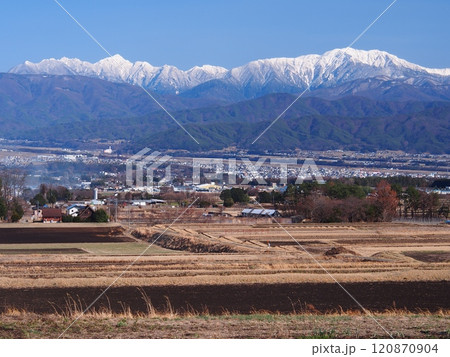 伊那平から望む冬の南アルプス･仙丈ヶ岳 120870904