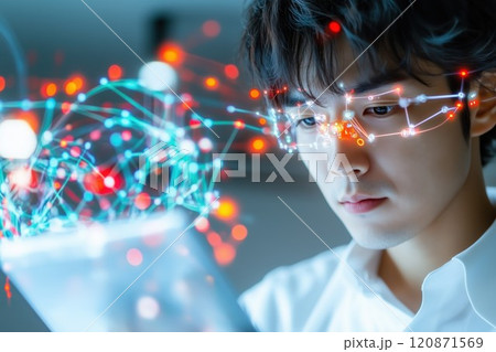 リスキリングをするビジネスマン 120871569