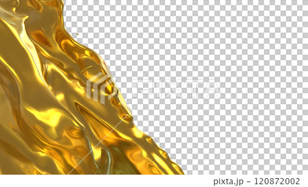 The Gold liquid splash png image 3d rendering. The Gold liquid splash png image 3d rendering. 120872002