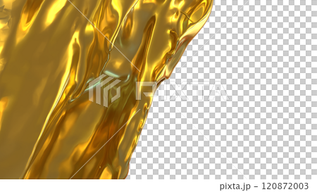 The Gold liquid  splash png image 3d rendering. 120872003