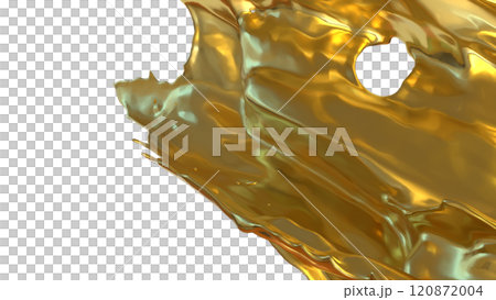 The Gold liquid splash png image 3d rendering. The Gold liquid splash png image 3d rendering. 120872004