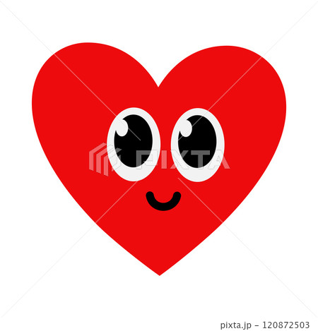 Cute heart cartoon icon. Heart character with different emotions cartoon style. Cute heart cartoon icon. Heart character with different emotions cartoon style. 120872503