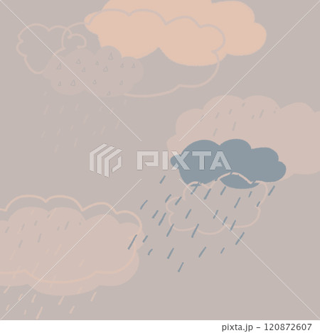 北欧風の雲の背景素材イラスト3 北欧風の雲の背景素材イラスト3 120872607