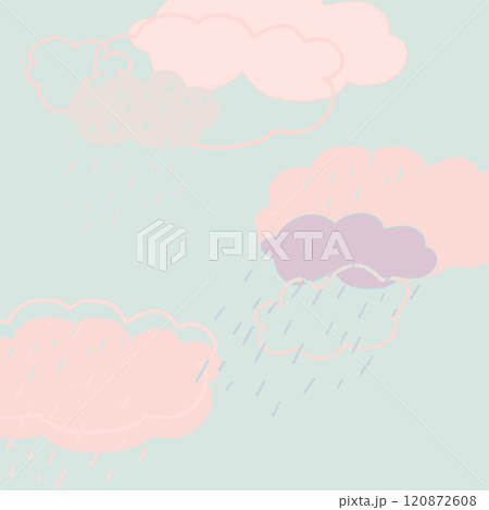 北欧風の雲の背景素材イラスト4 北欧風の雲の背景素材イラスト4 120872608