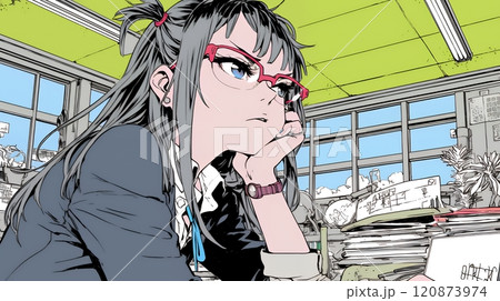 仕仕事のミスを注意されふてくされている若い女性