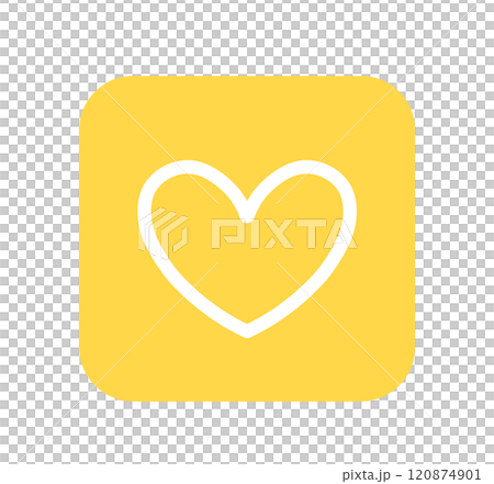 Simple yellow heart symbol Simple yellow heart symbol 120874901