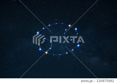 Zodiac sign cancer on the night starry sky with stars. Astrology, concept 120875082