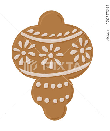 Christmas ornament cookie with white icing 120875293