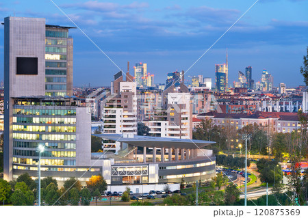 Milan, Italy Financial District Skyline at Twilight Milan, Italy Financial District Skyline at Twilight 120875369