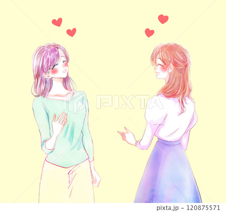 女性が夢中な何かで盛り上がっている 女性が夢中な何かで盛り上がっている 120875571