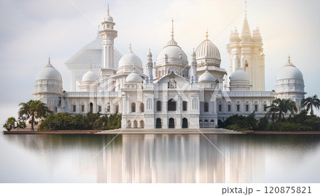 A large white building with a dome on top 120875821