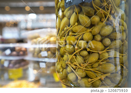 Capers in Traditional Jar - Mediterranean Delicacy 120875910