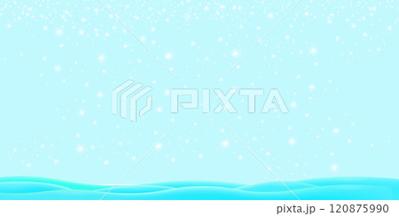 Realistic cartoon snow hills with falling snowflakes and blue sky background. Winter wide landscape design element with blue snow. Minimal nature composition with snowy fields and falling snow Realistic cartoon snow hills with falling snowflakes and blue sky background. Winter wide landscape design element with blue snow. Minimal nature composition with snowy fields and falling snow 120875990