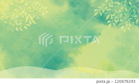 緑　グリーン背景イラスト 120876293