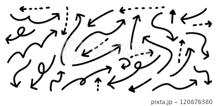 手書きのかわいい矢印のセット 120876380