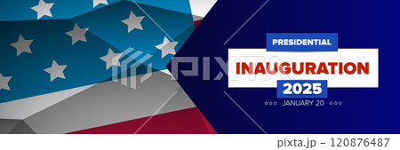Presidential inauguration 2025 usa 20 january banner design template. USA Presidential Inauguration 2025 poster design with usa flag Presidential inauguration 2025 usa 20 january banner design template. USA Presidential Inauguration 2025 poster design with usa flag 120876487