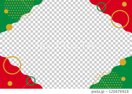 クリスマスカラーのポップなフレームイラスト 120876928