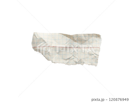 Wrinkled or crumpled checkered white paper texture used as a white paper background texture in design Wrinkled or crumpled checkered white paper texture used as a white paper background texture in design 120876949